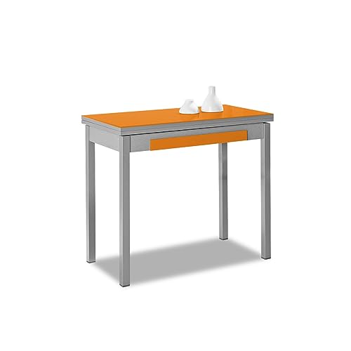 ASTIMESA Typ Buch küchentisch, Metall Glas Holz, orange, 80x40cm von ASTIMESA
