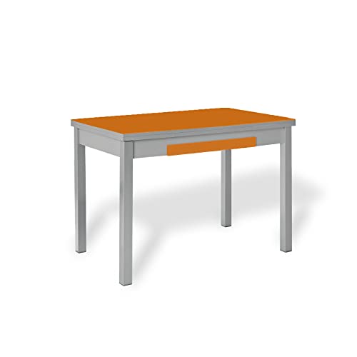 ASTIMESA Flügel Küchentisch, Metall Glas Holz, orange, 90x50cm von ASTIMESA