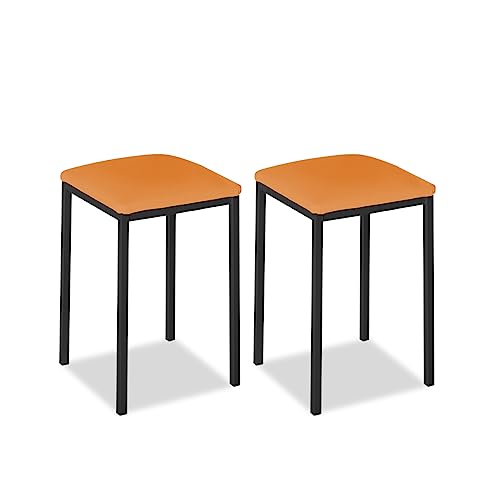 ASTIMESA Küchenstuhl aus Metall mit offener Rückenlehne, orange, 53 cm x 45 cm x 40 cm von ASTIMESA