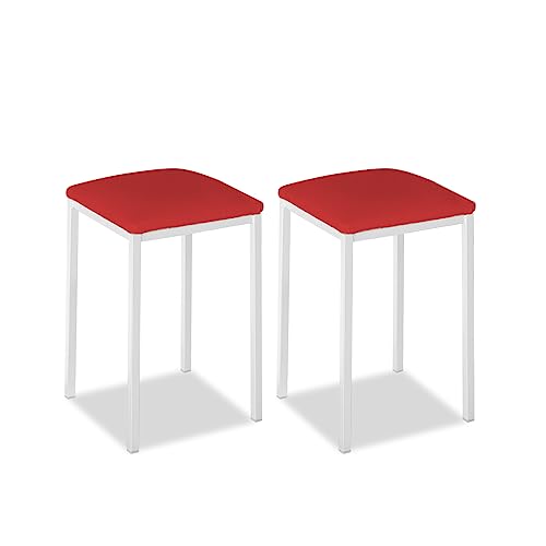 ASTIMESA Küchenstuhl aus Metall mit offener Rückenlehne, rot, 39 cm x 45 cm x 40 cm von ASTIMESA