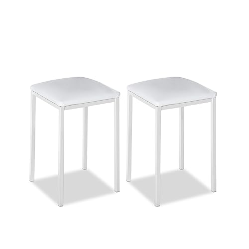 ASTIMESA Küchenstuhl aus Metall mit offener Rückenlehne, weiß, 38 cm x 45 cm x 40 cm von ASTIMESA