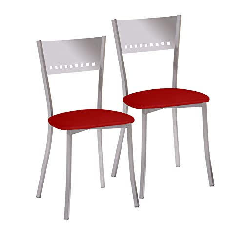 ASTIMESA SCOBRO kuechenstuhl, Metall Kunstleder Aluminium, rot, Altura de asiento 45 cms von ASTIMESA