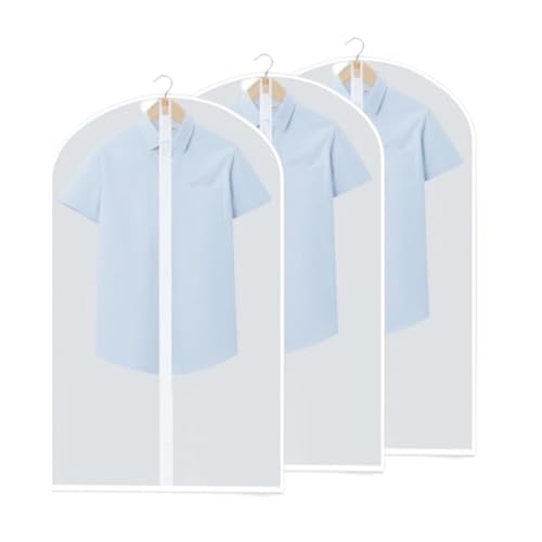 ASYKNM Kleidersack-Set | 3x 60 * 100cm Kleidersäcke für die Aufbewahrung von Anzügen, Hemden, Wintermänteln, Abendkleidern u.v.m. | Transparente Kleiderschutzhüllen mit Reißverschluss als Kleidungs von ASYKNM