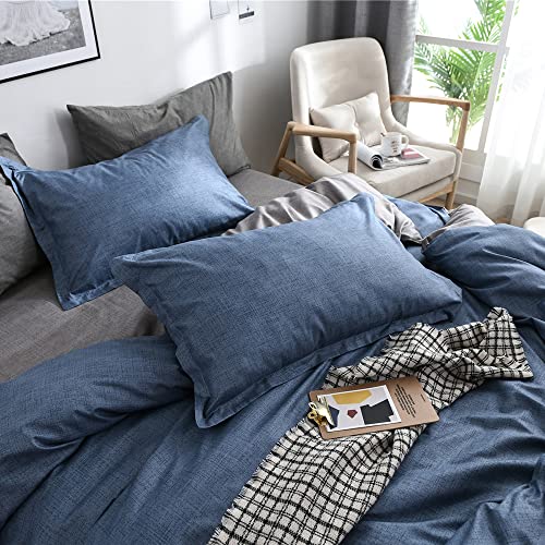 AShanlan 2er Set Kissenbezug 80x80 Blau Grau Kopfkissenbezug 80 x 80 Blau Mikrofaser Kissen Bezug 80x80cm mit Reißverschluss Doppelpack Polsterbezug Set Pillow Case Pillow Cover von AShanlan