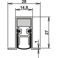 Athmer - Türdichtung Schall-Ex® duo L-15/28 os 1-404 2-s.L.833mm Alu.silberf.HLT von ATHMER