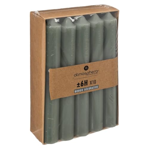 Atmosphera - Packung mit 10 Kerzenstiften - Eukalyptus grün - 45g - Grün von ATMOSPHERA CREATEUR D'INTERIEUR