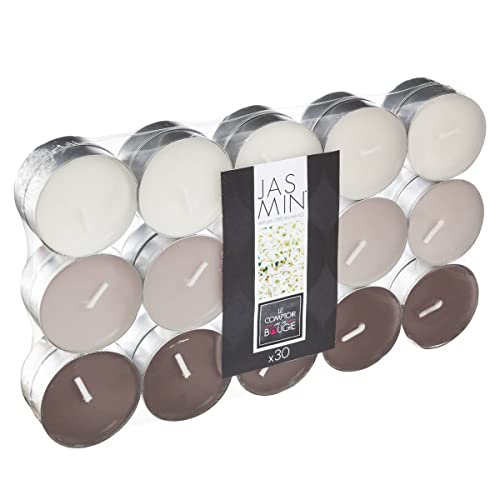 Atmosphera - Set mit 30 Duftkerzen - Jasmin - 350g - Beige von ATMOSPHERA CREATEUR D'INTERIEUR