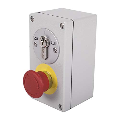Schlüsselschalter aufputz mit NOT-AUS Pilzknopf AP2-2T/S Notstopp Schalter von ATTAS