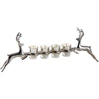 Aubry Gaspard - Windlicht mit 4 Vanilleduft Kerzen und Hirschen Figuren von AUBRY GASPARD