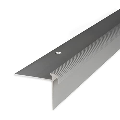 Treppenkante "Naro" | Treppenkantenprofil | Länge 2,7 m | Aluminium | 40 x 30 x 5 mm | Gebohrt | Silber von AUER