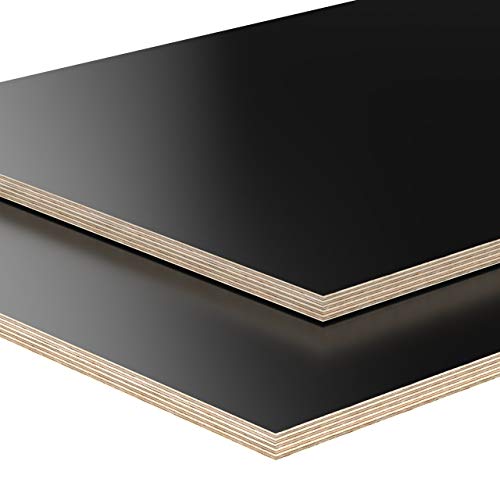 12mm Multiplex Zuschnitt schwarz melaminbeschichtet Länge bis 200cm Multiplexplatten Zuschnitte Auswahl: 140x20 cm von AUPROTEC