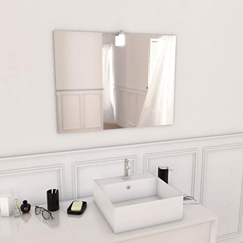 AURLANE Badezimmerspiegel, LED, selbstbeleuchtend, Punkt, 80 x 60 cm von AURLANE