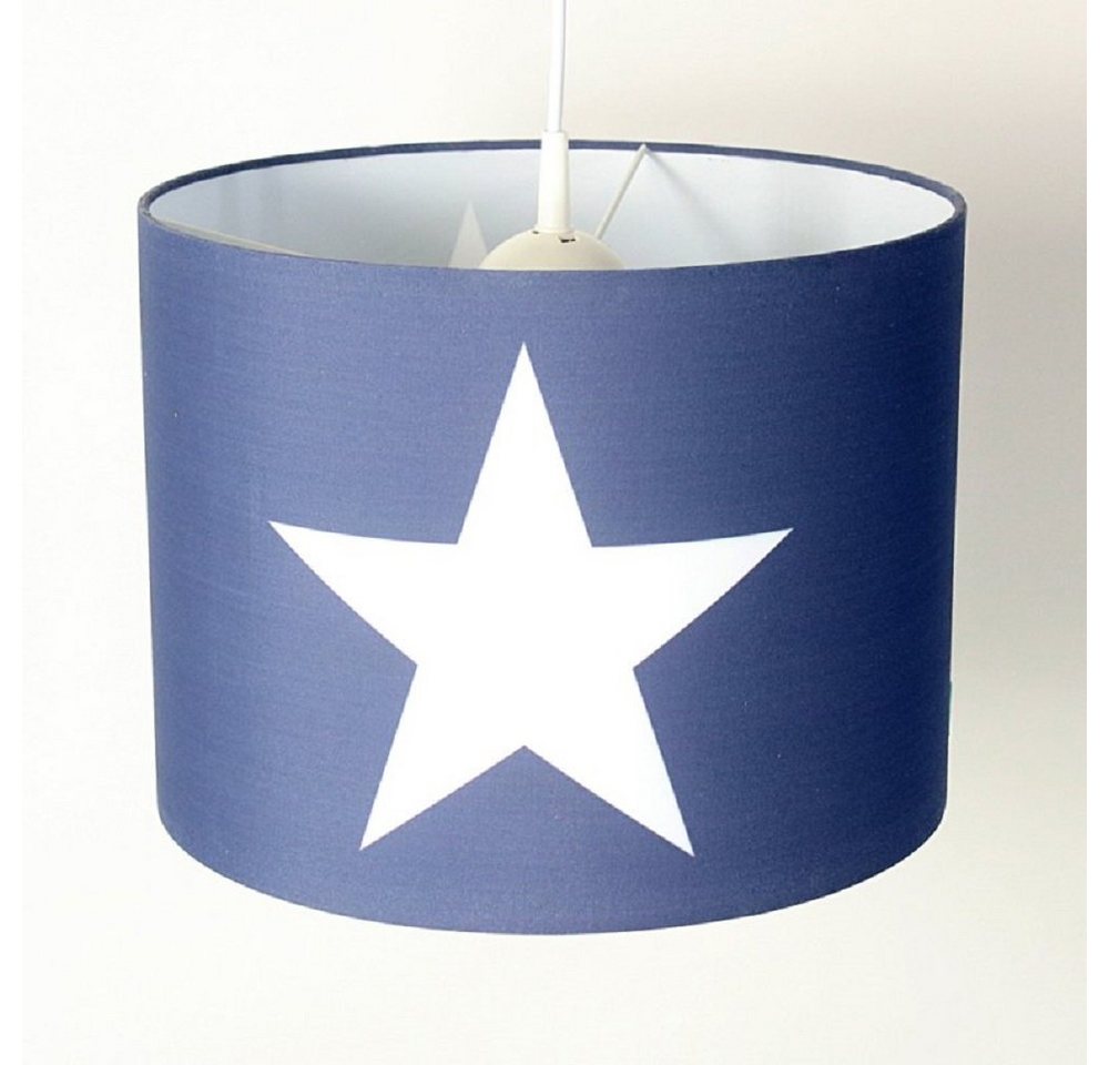 AURUM Hängeleuchte Hängelampe ROOMSTAR blau mit Stern weiss, Diameter 35cm, ohne Leuchtmittel, je nach eingeschraubtem Leuchtmittel von AURUM