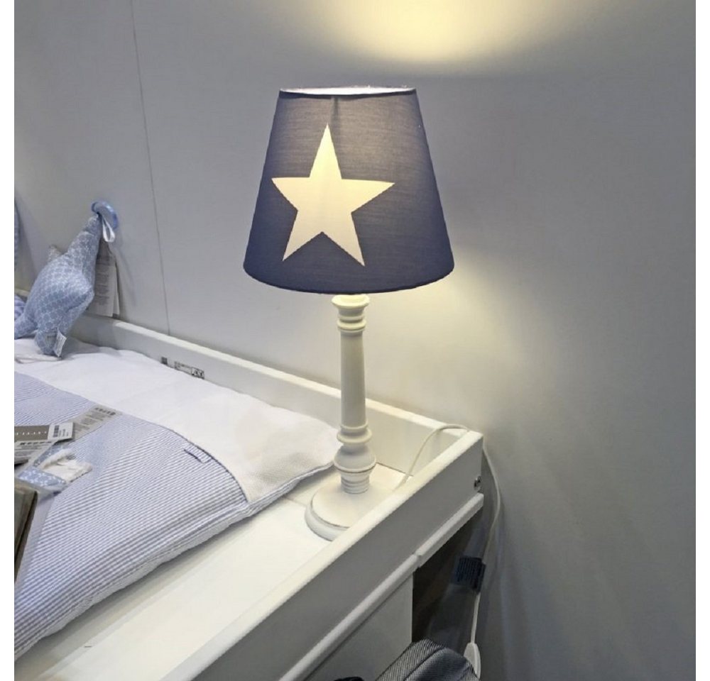 AURUM Tischleuchte Tischlampe mit Stern, blau/weiss, Höhe 44,5cm, ohne Leuchtmittel, je nach verwendetem Leuchtmittel von AURUM