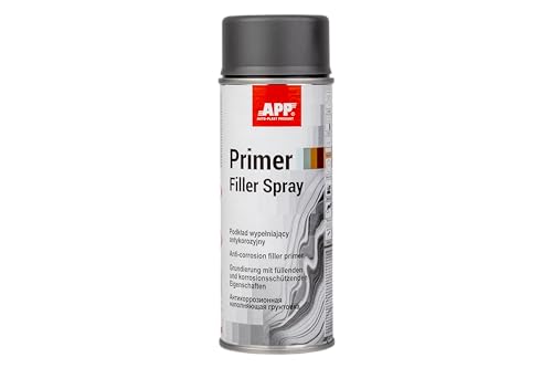 APP Primer Filler Spray Grundierung Spray mit hohem Füllvermögen | Rostschutzgrundierung mit aktivem Korrosionsschutz | Füller spraydose für Autolack | Dunkelgrau | 400 ml von AUTO-PLAST PRODUKT