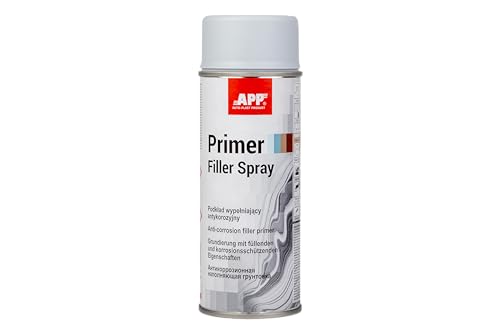APP Primer Filler Spray Grundierung Spray mit hohem Füllvermögen | Rostschutzgrundierung mit aktivem Korrosionsschutz | Füller spraydose für Autolack | Hellgrau | 400 ml von AUTO-PLAST PRODUKT