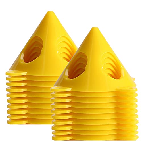 AUTUUCKEE 20 Stück Türerhöhungen Stützständer gelb Kegel Basteln Gießfarbe Leinwand Kunststoff (gelb) von AUTUUCKEE
