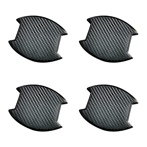 AUTUUCKEE 4 x Auto-Aufkleber, Schutzfolie, Karbonfaser-Optik, Kratzschutz (schwarz) von AUTUUCKEE