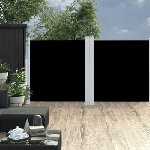 Home Outdoor OthersVersenkbare Seitenmarkise, schwarz, 117 x 600 cm von AUUIJKJF