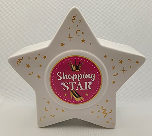 Spardose Stern Shopping Star, 15,5 x 15,0 x 6,0cm (BxHxT) von AV Andrea Verlag