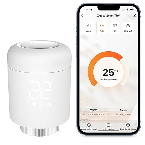 AVATTO Heizkörperthermostat Zigbee Smart Heizungsthermostat Unterstützt Remote-Upgrade des Firmware-Systems kompatibel Alexa, Google Home Sprachsteuerung und Smart Life App Fernbedienung von AVATTO