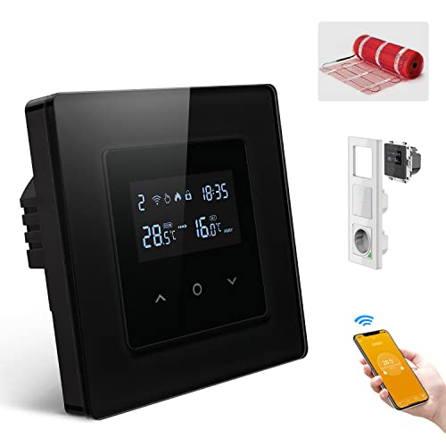 AVATTO Smart WLAN Thermostate für Elektrische Fußbodenheizung - System 55 Standard mit Glasfläche/Touch-Screen, Programmierbar Raumthermostat Fussbodenheizung Kompatibel Smart Life/Alexa/Google Home von AVATTO