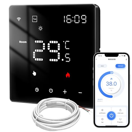 AVATTO Thermostat für Elektrische Fußbodenheizung Smart WiFi Thermostat Programmierbar Raumthermostat Kompatibel mit Alexa, Google Home Sprachsteuerung Und Smart Life App Fernbedienung 2.4GHz-WLAN von AVATTO