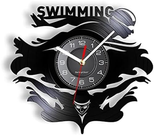 AVJERA Schwimmer-Silhouette, Vinyl-LP-Schallplatten-, Schwimmen, Wassersport, Vintage-Design, Retro-Handwerkskunst von AVJERA