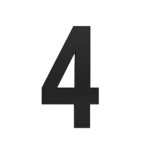 Hausnummernschild,House Number 50/75/90mm Schwarz Silber Edelstahl Selbstklebende Hausnummer Aufkleber Türschild Hause Tür Plaque Zahlen Zeichen for Briefkasten (Color : Black 4, Size : 50mm) von AYKANING