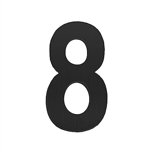 Hausnummernschild,House Number 50/75/90mm Schwarz Silber Edelstahl Selbstklebende Hausnummer Aufkleber Türschild Hause Tür Plaque Zahlen Zeichen for Briefkasten (Color : Black 8, Size : 50mm) von AYKANING