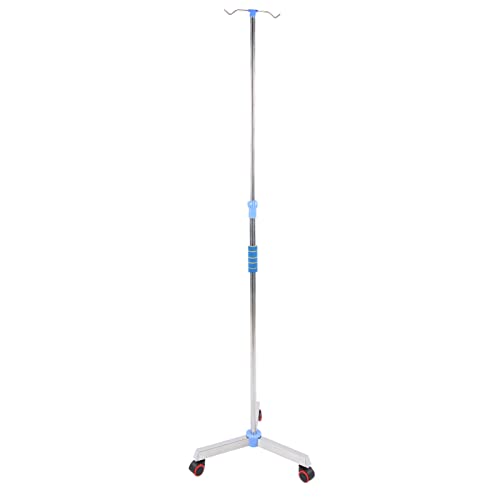 AYNEFY Tragbarer Infusionsständer,IV-Ständer für Infusionen Verstellbare IV Pole Edelstahl IV Drip Stand Infusion Halterung mit 2 Haken 3 Räder Rostfreier Stahl von AYNEFY