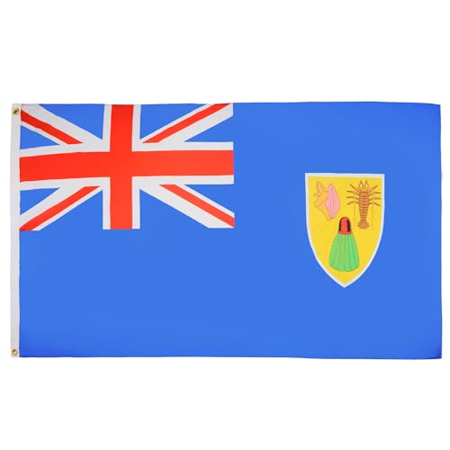 AZ FLAG Flagge Turks- UND Caicosinseln 90x60cm - ENGLISCHE Fahne 60 x 90 cm - flaggen Top Qualität von AZ FLAG