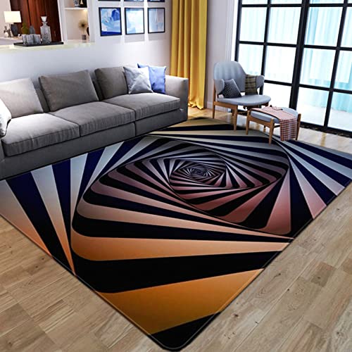 AZZRRO 3D-Illusionsteppich, 270x80cm Quadrat Teppich, Karierte optische Illusionen, Rutschfester Teppich, Bodenmatte, Vlies-Fußmatte, Teppich für Schlafzimmer, Wohnzimmer, Büro von AZZRRO