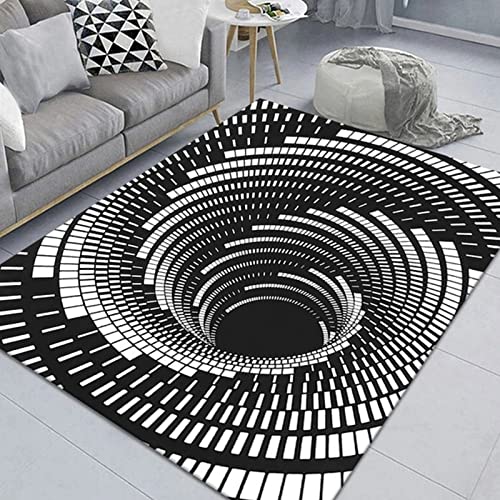 AZZRRO 3D Optische Täuschung Teppich 100x140cm Illusionsteppich Vortex Carpet 3D Bodenloses Loch Zotteliger Teppich Teppich Für Wohnzimmer Schlafzimmer Esszimmer Fußmatte Küchenfußmatten von AZZRRO