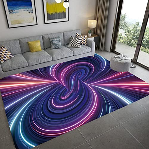AZZRRO 3D Optische Täuschung Teppich 100x90cm Illusionsteppich Vortex Carpet Zotteliger Teppich Teppich Für Wohnzimmer Schlafzimmer Esszimmer Fußmatte Küchenfußmatten von AZZRRO