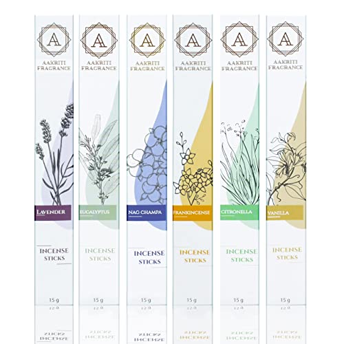 AAKRITI Incense Natural Masala Incense Sticks,Assorted Pack of six (Set 3) von Aakriti Gallery