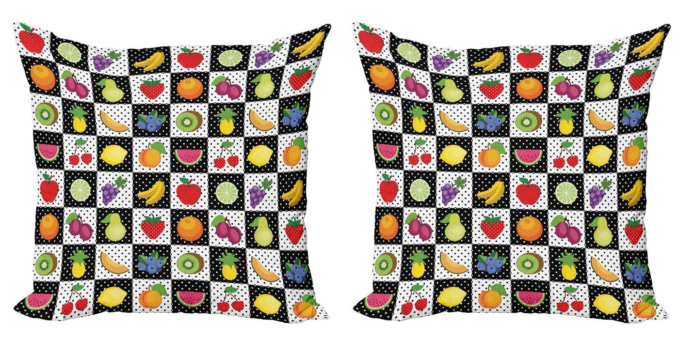 Kissenbezüge Modern Accent Doppelseitiger Digitaldruck, Abakuhaus (2 Stück), Schwarz und weiß Küche Obst von Abakuhaus
