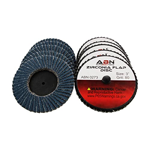 ABN 3 T27 80 Grit High Density Zirconia Alumina Flat Flap Disc Roloc Roll Lock Grinding Sanding Sandpaper Wheels 10 PK by ABN von Abn