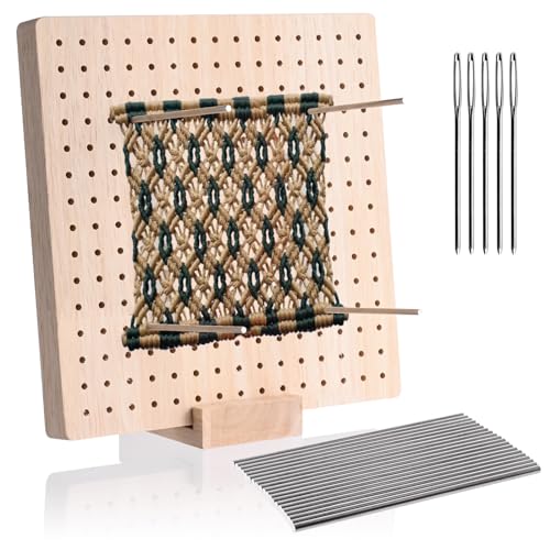 Abnaok Wooden Blocking Board, Handcrafted Blockierbrett mit 20 Edelstahl-Stabstiften Und 5 Nadeln von Abnaok