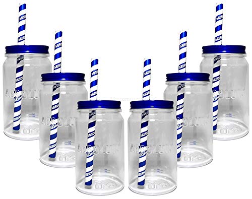 6 x Absolut Glas Gläser Jar Strohhalm Acryl mit Deckel Gastro Bar Deko NEU von Absolut Vodka