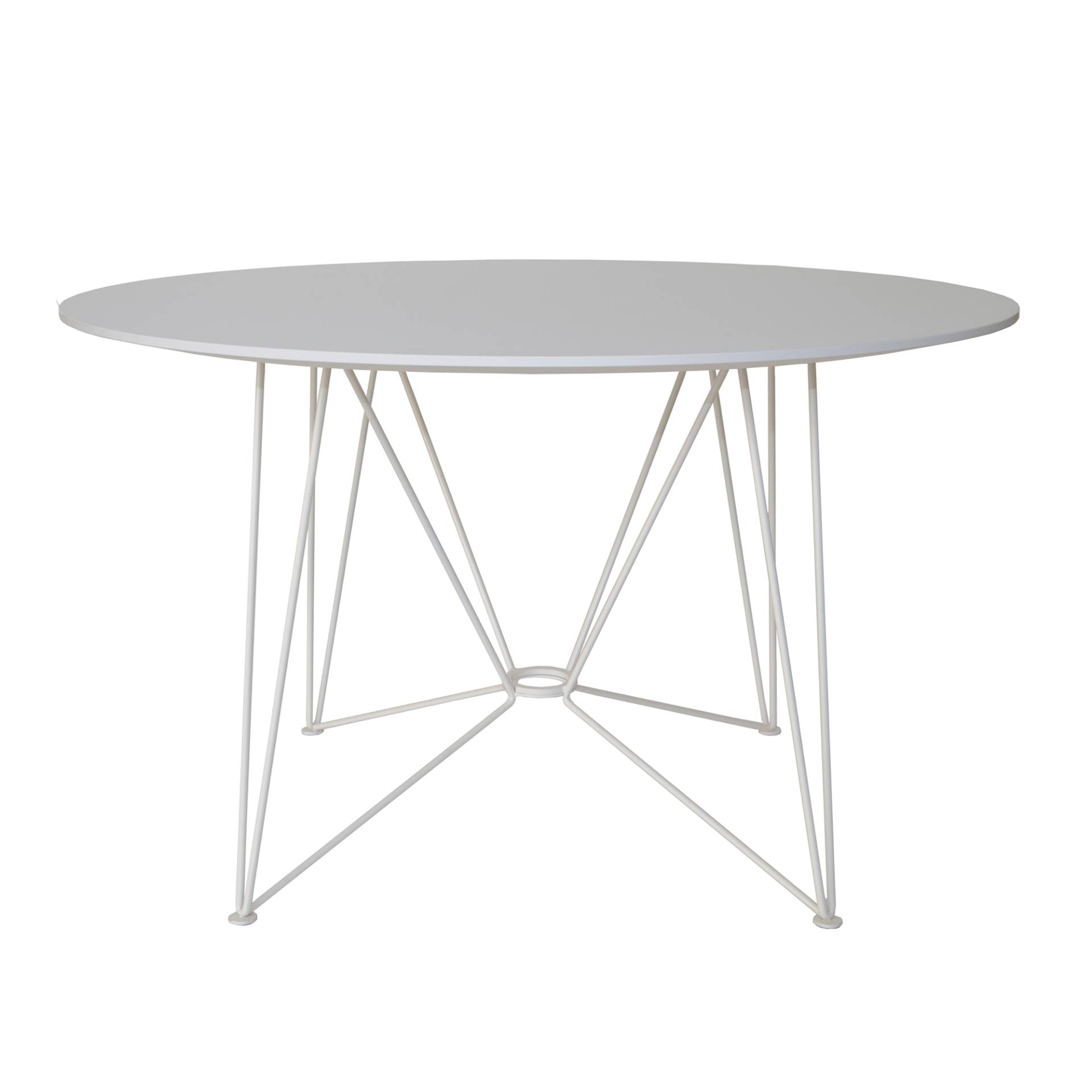 Acapulco Design - The Ring Table Esstisch HPL Ø120cm - weiß/Tischplatte HPL/Gestell Stahl pulverbeschichtet/HxØ 74x120cm von Acapulco Design