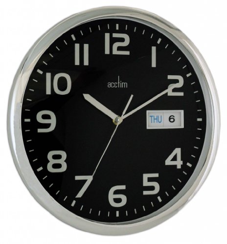 Acctim Wanduhr, Kunststoff, Schwarz, 32 cm von Acctim