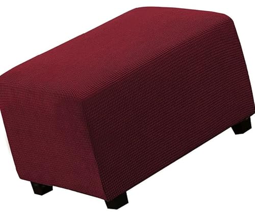 Hockerbezug Bezug Luxuriöser Ottoman Schonbezug Für Fußhocker, Rechteckig Stretch Ottomane Abdeckung, Jacquard Sitzhocker Elastisch Husse, Überzug Möbel Protector Für Sofa Fußbank von Acdler