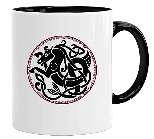 Wikinger Tasse| Norse Fenrir Wolf | Kaffee säuft Kaffee-Becher Geschenk Papa Opa Kaffeetasse Wikinger-Motiv Tasse mit Spruch | Kaffeetasse | Kaffeetasse | tassen von Acen Merchandise