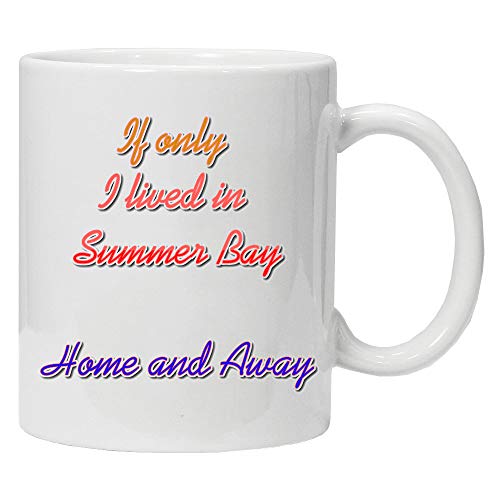 Acen "Wenn nur, Lebte Ich in Summer Bay, Home und Away Tasse aus Keramik, weiß, 11 Oz von Acen Merchandise