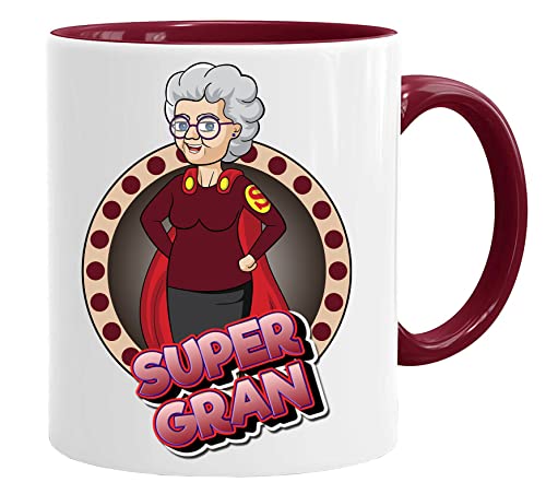 Grandma Tasse - Super Gran & Geschenkbox Set - Kaffeetasse Oma zum Frühstück/Geburtstag Geschenk für Schwester/Muttertag/Oma Tasse/Nanny Tasse von Acen Merchandise