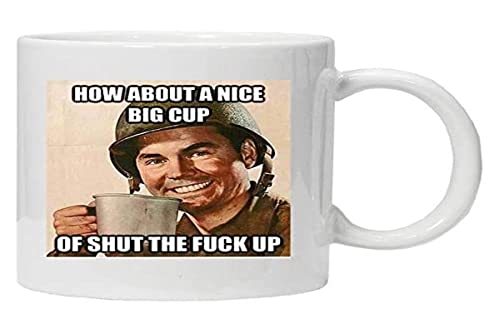 Acen Merchandise About a Cup of Shut the fuck up – Grobe Tasse – 313 ml Keramik Kaffee Tee Becher von acen Studios von Acen Merchandise