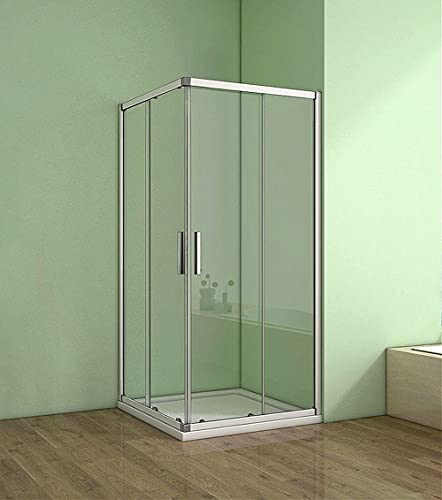 Acezanble Duschkabine 80x80cm Duschabtrennung Eckeinstieg Duschtür Dusche mit 5mm ESG Sicherheitsklarglas H185cm von Acezanble