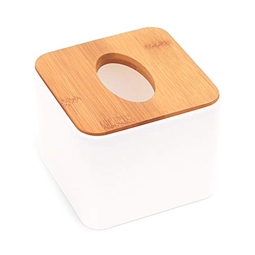 AchidistviQ Bambus-Tücherbox aus Holz, rechteckige Taschentuchbox mit abnehmbarem Boden, dekorativer Serviettenpapierhalter, Spender für Zuhause, Auto, Hotel, quadratisch # von AchidistviQ