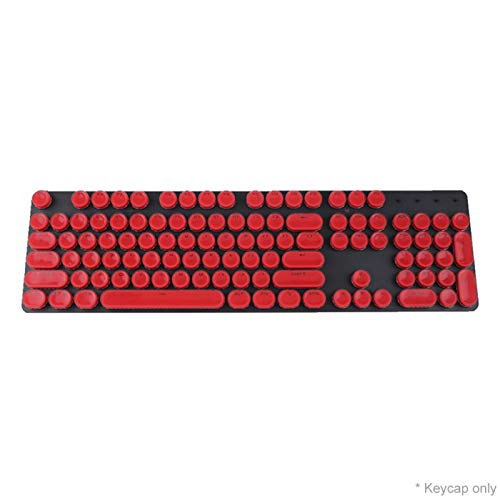 AchidistviQ Runde Tastenkappen mit 104 Tasten für mechanische Gaming-Tastatur, zweifarbige Hintergrundbeleuchtung, Ersatz-Tastenkappen, Rot von AchidistviQ